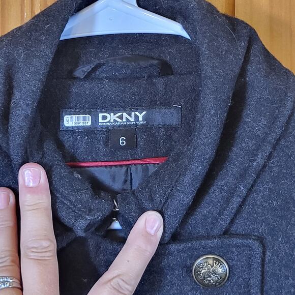 DKNY Double-Breasted Wool Petticoat - Heather Grey  Size 6 - Picture 5 of 7